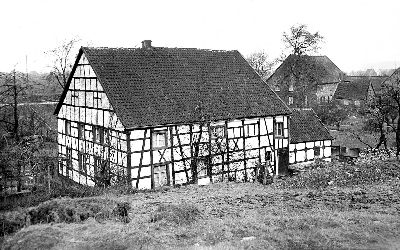Historische Ansicht des Günnemann Kottens, 1938. Schwarz-Weiß-Foto.
